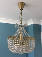 Preciosa Czech Crystal Glass Basket Chandelier Ceiling Light
