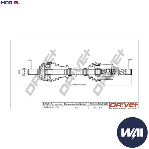 Drive shaft dp2110 1001 for - drive,
