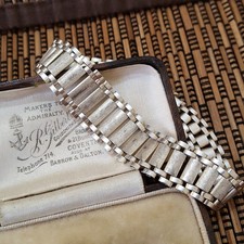 Vintage 925 Sterling Silver Bracelet, Panther Chain Bracelet, Ascending, 7.7"