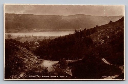 Postcard coniston from lower - postcard,