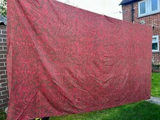 William Morris Sunflower Chocolate / Red Fabric - Extra large Piece