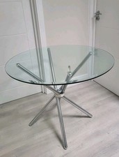 90cm Modern Round Glass Dining