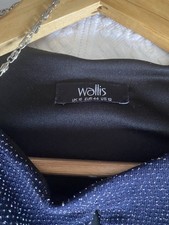Wallis Gorgeous Glitter Navy Dress Size 16 New Without Tags