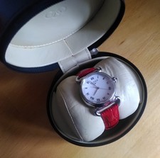 * Lady's LINKS OF LONDON red-leather wrist watch *