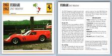 Ferrari 250GT 'Breadvan' 1961-62 Competition - Classic Cars Collectors Club Card