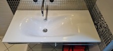 Catalano Impronta 100x50 Wall Hung Designer Basin With Towel Rail - No Tap Hole