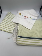 IKEA SKAMTSAM Crib Duvet Quilt Cover with pillowcase White Green Blue