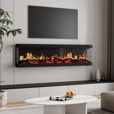 LED Fireplace Media Wall Fire Wall Mounted / Standing Electric Heater 50/60inch