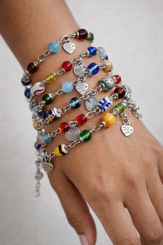 Beaded bracelet anklets - beaded,