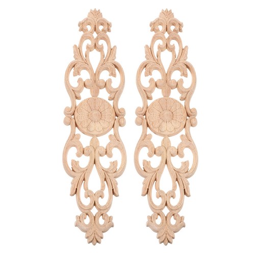 2pcs khaki wood carved - khaki,