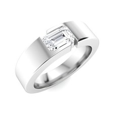 Platinum Mens Band 0.50 Ct Lab