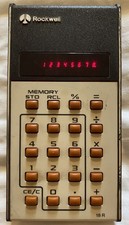 Vintage 1970s Rockwell Calculator. Model 18R. 8 Digit Red LED Display. Working.