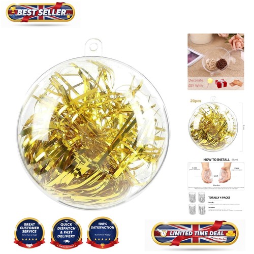 Clear 8cm baubles set - clear, of