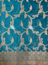 Teal Blue Cotton Silk Indian