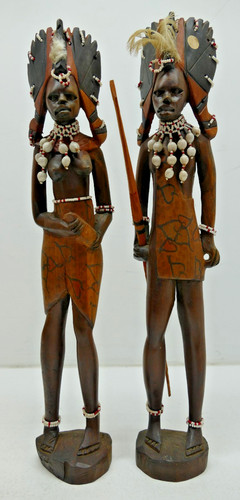 African wood masai warrior - african,