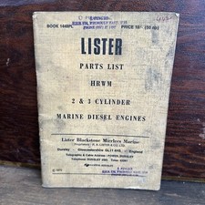 LISTER PARTS LIST HRWM 2 & 3 Cylinder Marine Diesel Engines 1970 