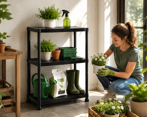Tier plastic shelving - plastic,