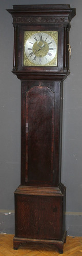 Antique oak longcase clock - oak,
