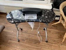 Folding Manicure Nail Technician Table, Portable With Inbuilt Dust Collector.