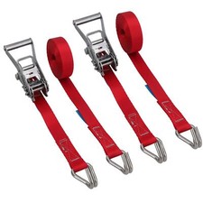 2pk Ratchet Strap Stainless Steel Boat Trailer 3.7m 25mm Marine Grade Claw Hook