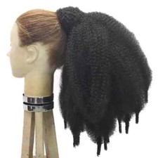 14 Inc Afro Puff Hair Extension Wrap Kinky Ponytail Bun Black Women's Hairpiece