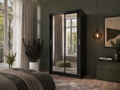 Modern bedroom full - full, mirror
