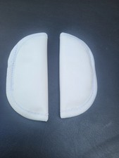 Universal White Leatherette HARNESS CHEST PADS Car Seat Pushchair New