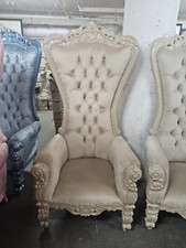 Throne Chair Beige High Back