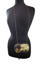 Original Beth Jordan Studded Floral Design Clutch Bag with Chain