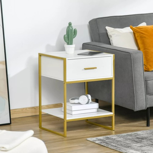 Homcom modern bedside table - bedside,