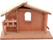 Small/Large Handmade Nativity Scene Birth Jesus Christ Wooden Stable and 10Pcs/1