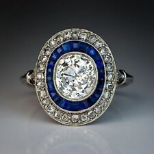 925 Silver Engagement Ring Art Deco Style Halo 2.50Ct Lab-Created Diamond Ring