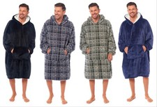 Mens Oversized Hoodie Ultra Soft Teddy Fleece Warm Cosy Snuggle Poncho Blankets