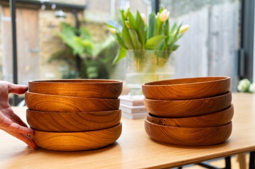 Handcrafted teak bowl - handcrafted,