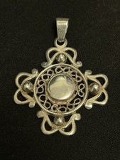 Vintage Heavy Cross Pendant 925 Sterling Solid Silver 1.8" Inch (4.6cm) 8.4g