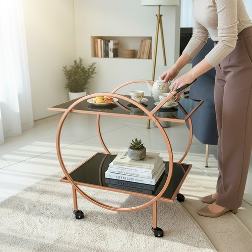 Copper tier drinks - copper, trolley