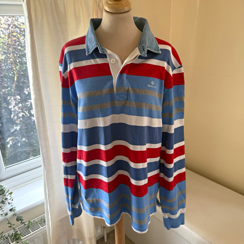 Gant striped rugby polo - l/s,
