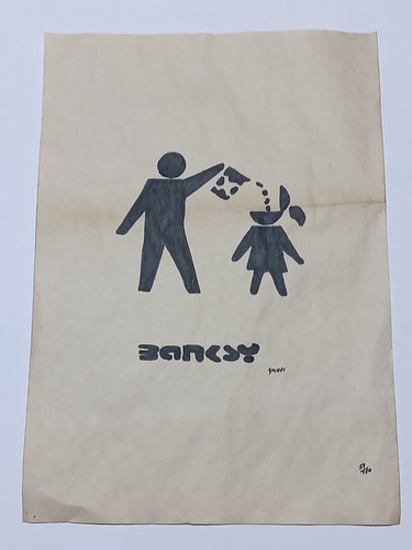 Banksksy drawing paper - on,
