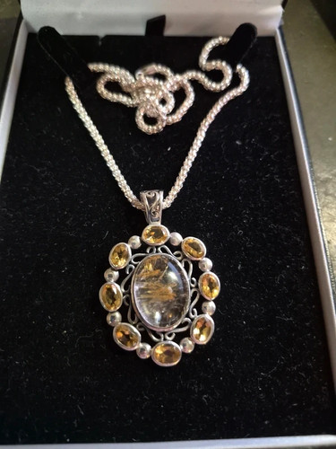 Large silver rutilated quartz - large, silver,