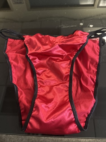 Satin string bikini panties - satin,