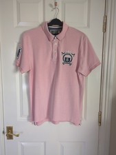 ST GEORGE BY DUFFER 100% Mens Pink Short Sleeve Polo Shirt UK Size M