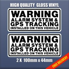 Warning Alarm system & GPS tracking installed ... - Vinyl sticker x 2 S229
