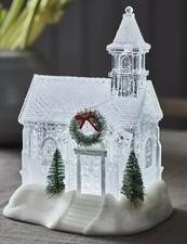 Christmas LED Church Snowglobe Light Up Decoration Village Scene Xmas Home Decor