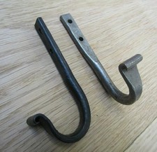 Rustic iron blacksmith hook wrought iron coat hook hanger farmhouse cottage