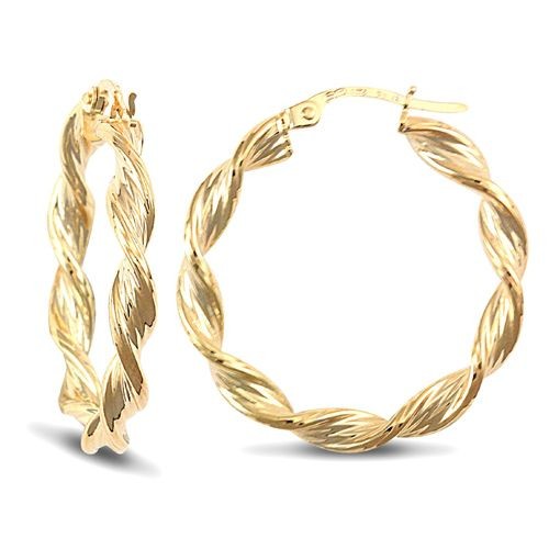 Creole earrings 9ct - creole, yellow