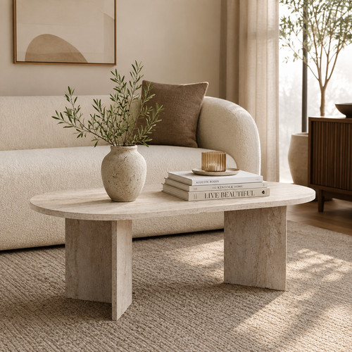 Oval coffee table 119cm - table,