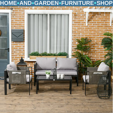Sofa Set 4-Piece with Tempered