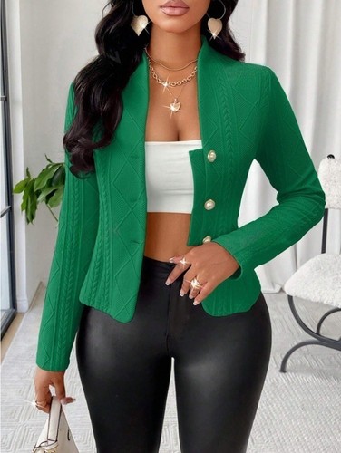 Ladies long sleeve button v - ladies,