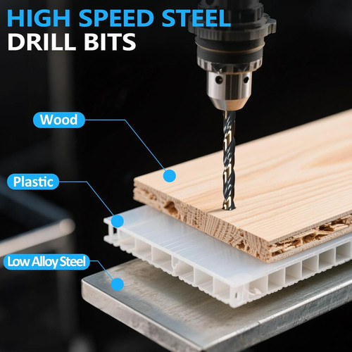 Twist drill bits set - bits, 60