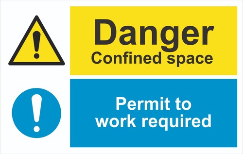 Danger multi sign confined - danger,